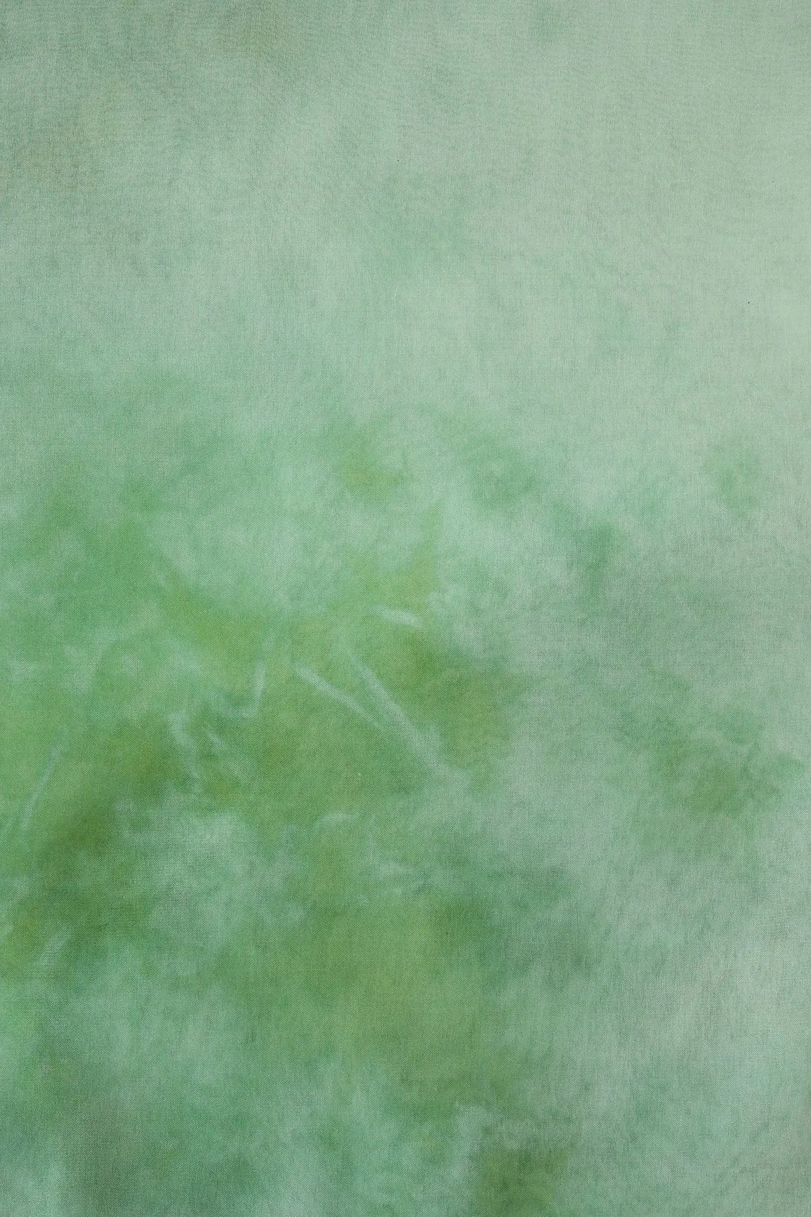 Pista Green Tie & Dye Shibori Print On Organza Fabric