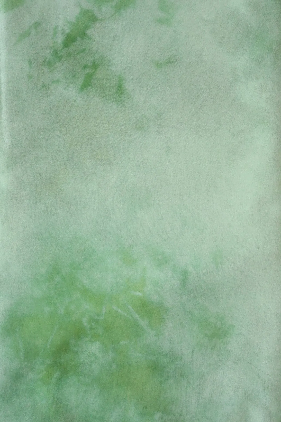 Pista Green Tie & Dye Shibori Print On Organza Fabric