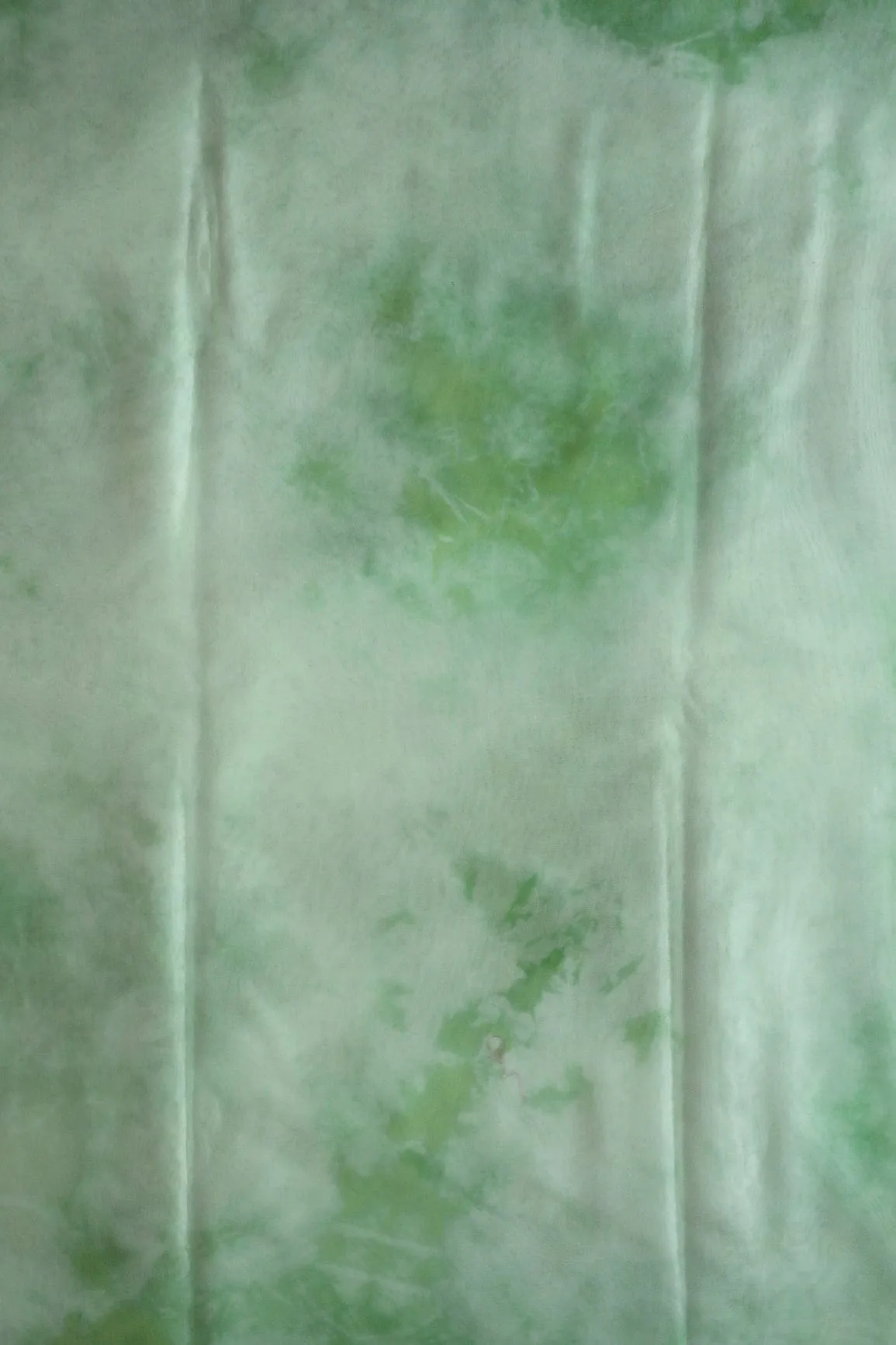 Pista Green Tie & Dye Shibori Print On Organza Fabric
