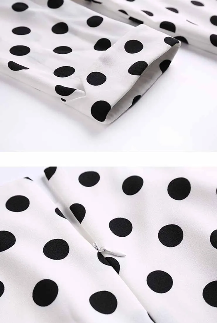 Polka Dots Printed Half Sleeve Midi Dress