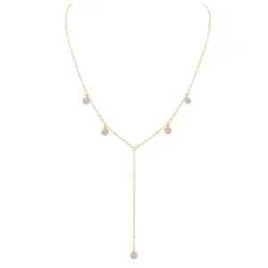Rainbow Moonstone Boho Lariat Necklace