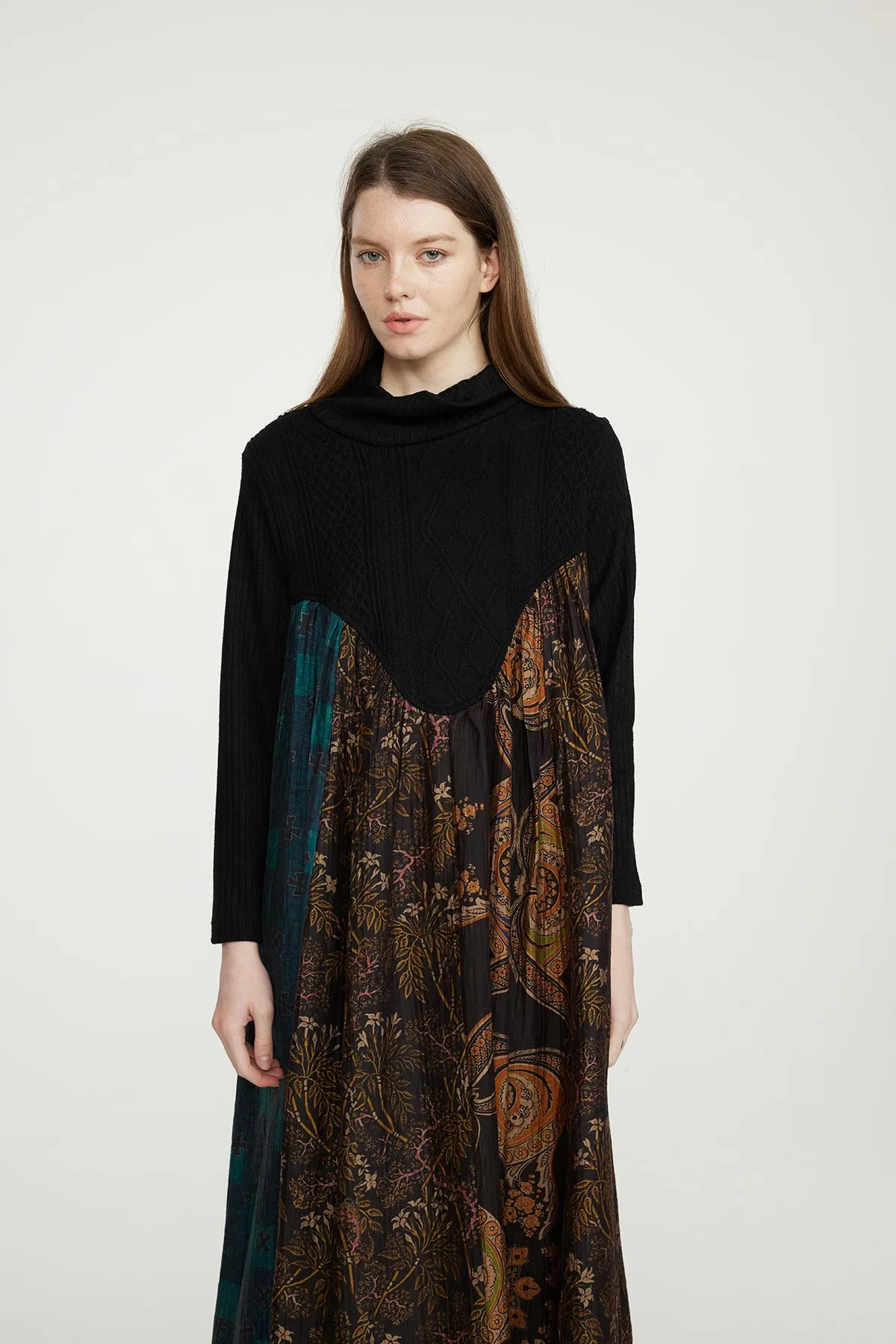 Retro Print Retro Maxi Split Dress