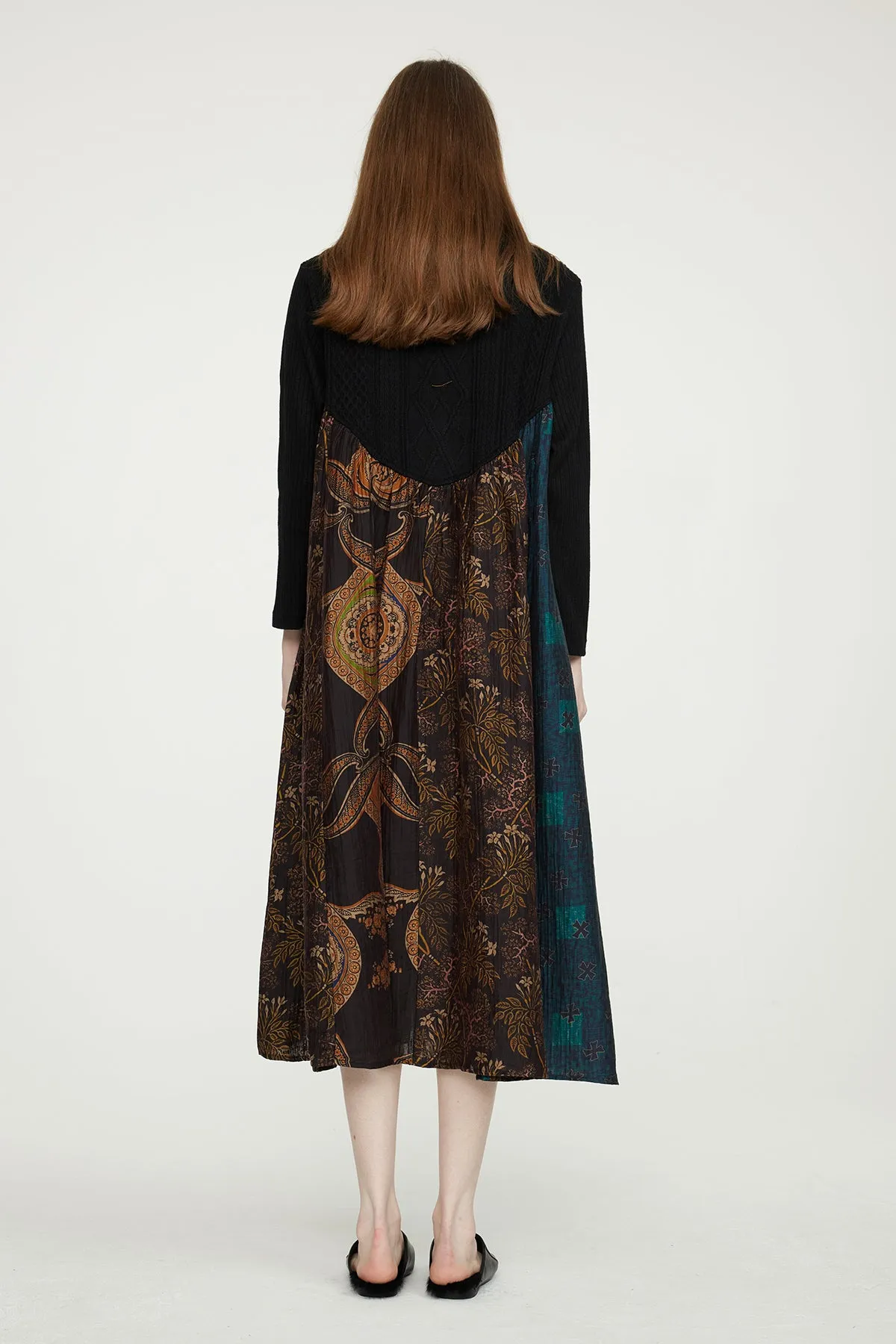 Retro Print Retro Maxi Split Dress