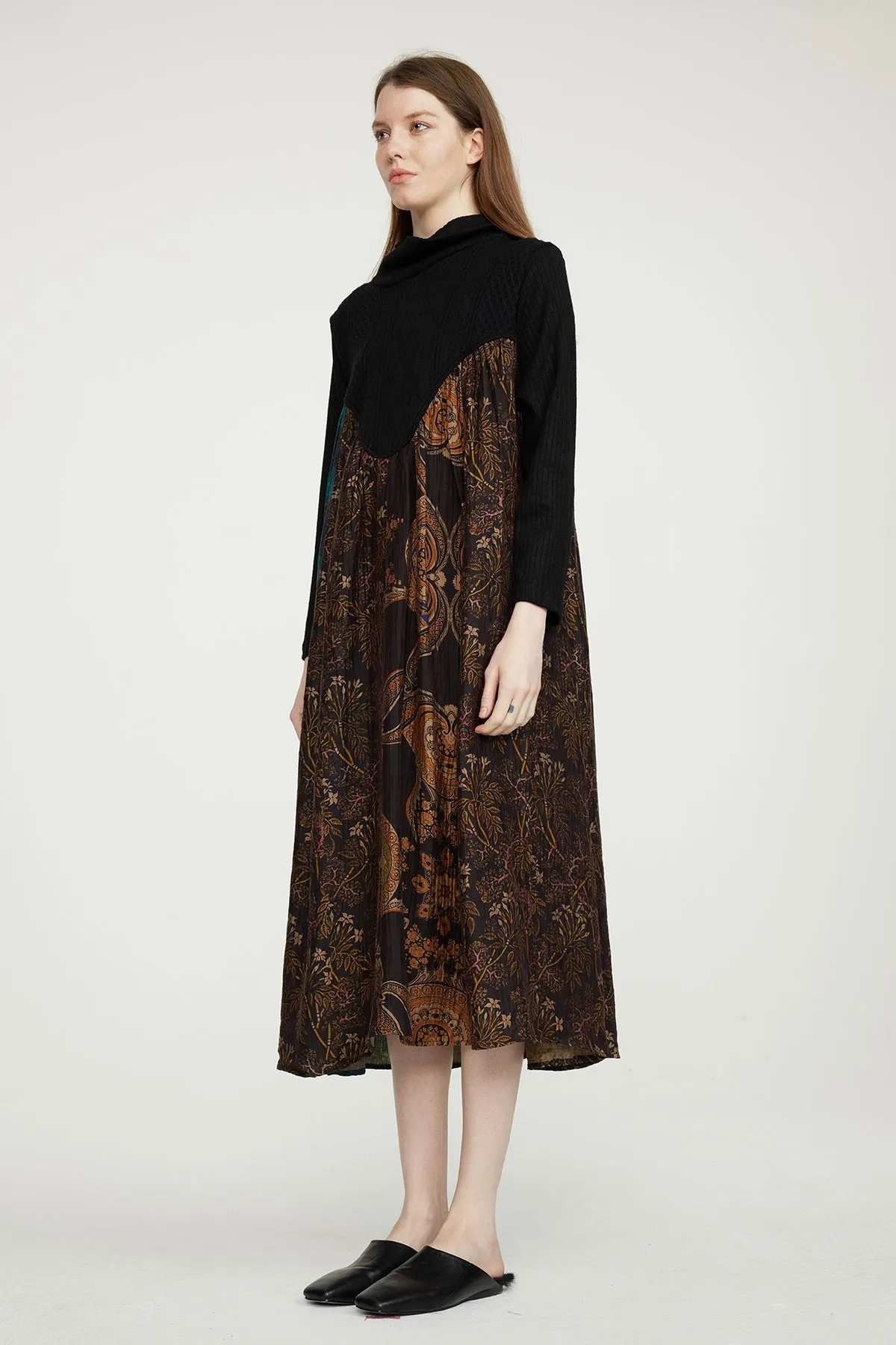 Retro Print Retro Maxi Split Dress
