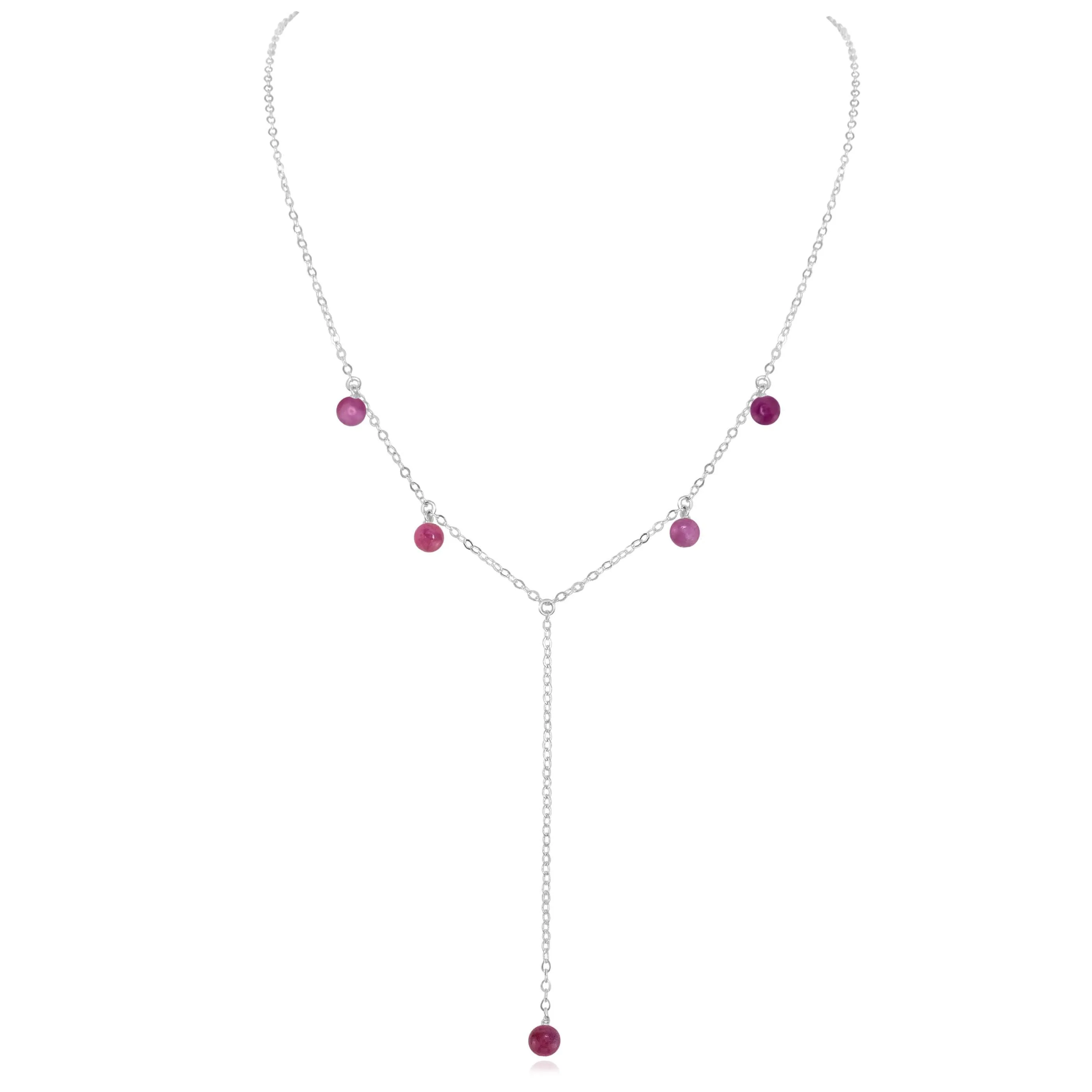Ruby Boho Lariat Necklace
