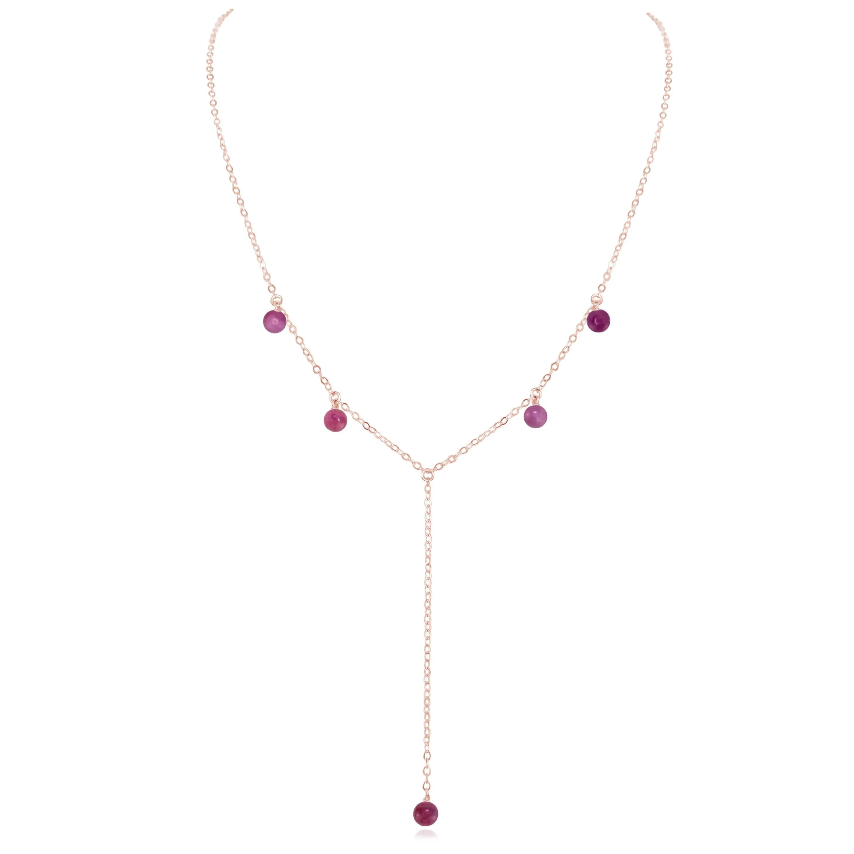 Ruby Boho Lariat Necklace