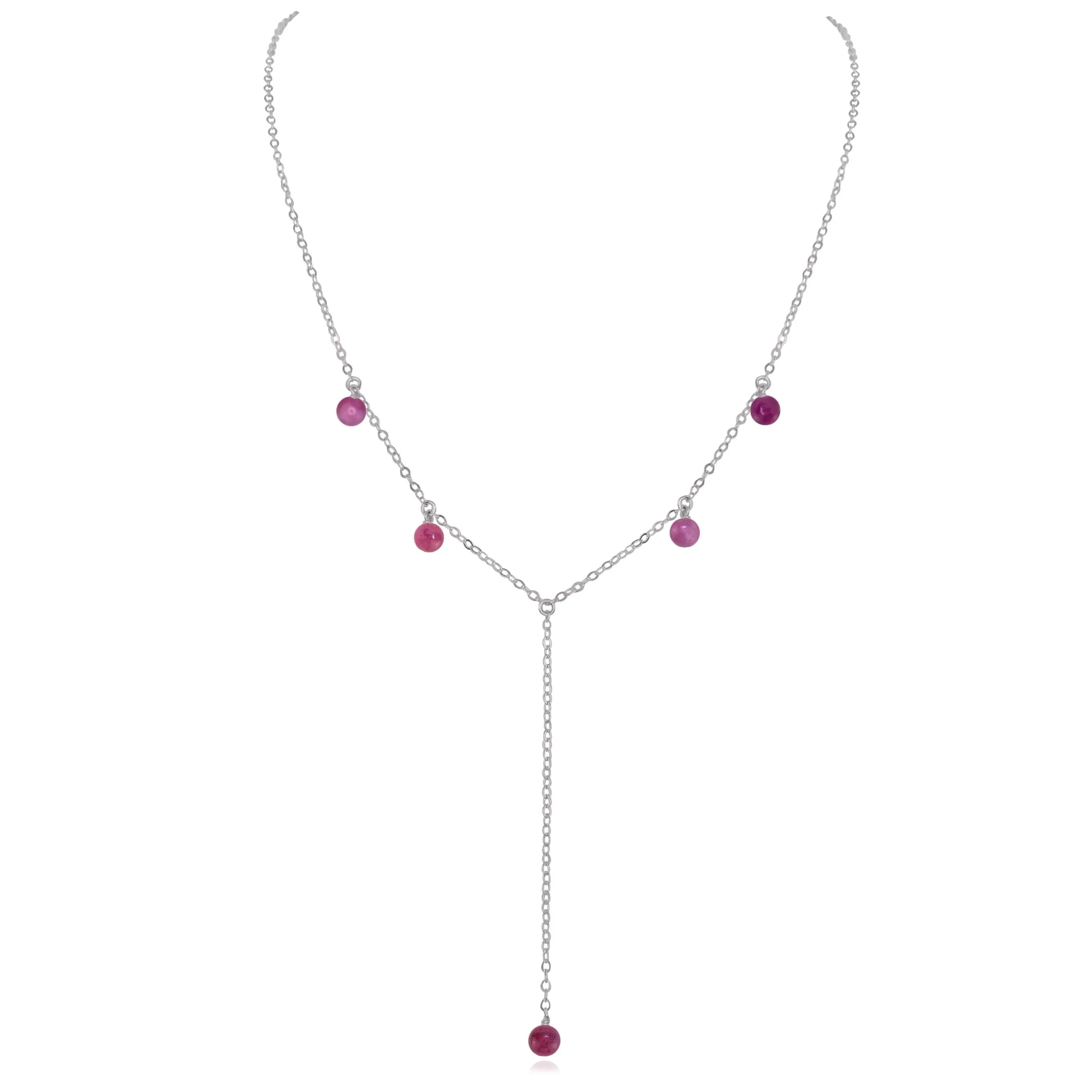 Ruby Boho Lariat Necklace