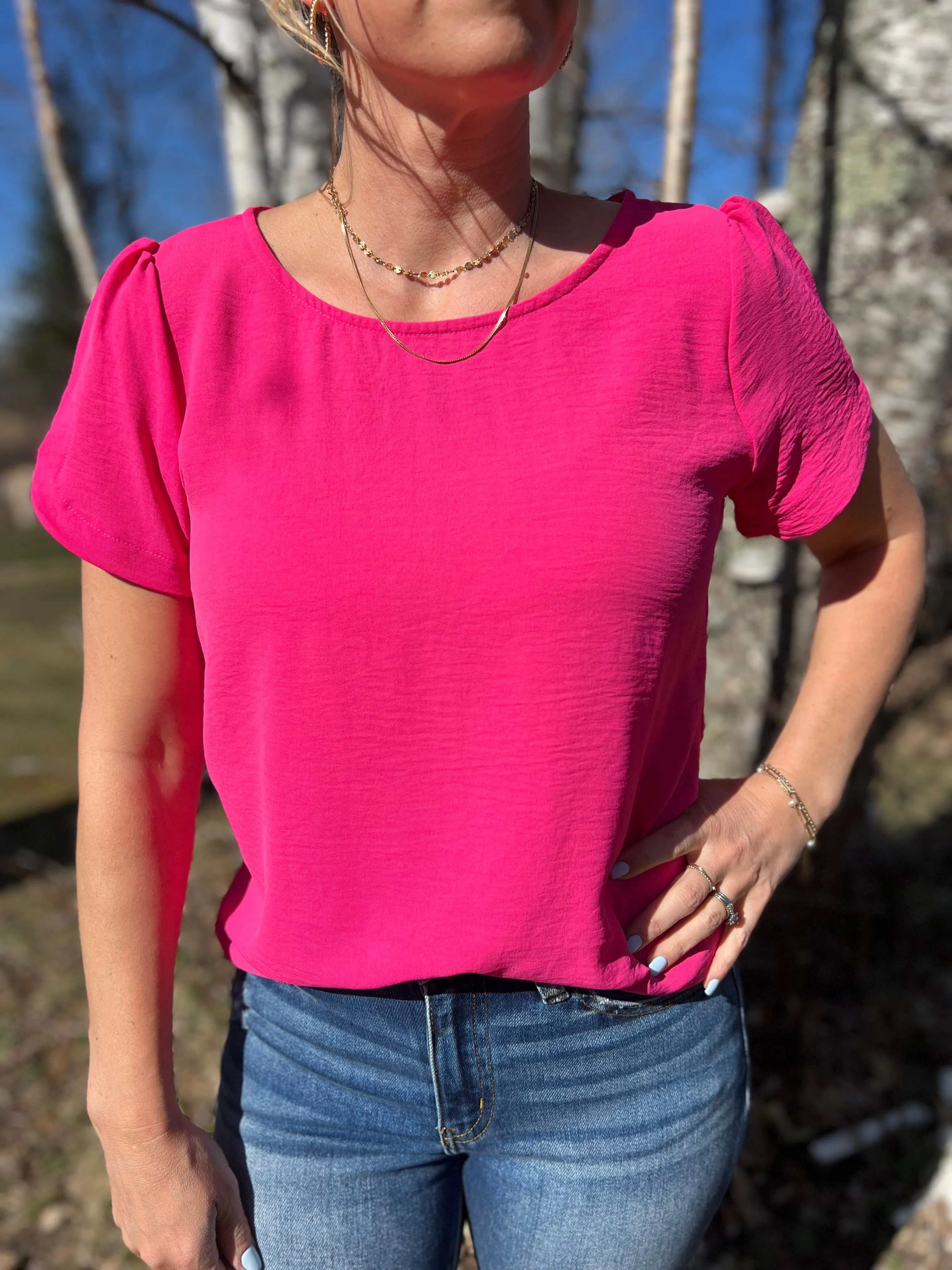Short Sleeve Flowy Blouse