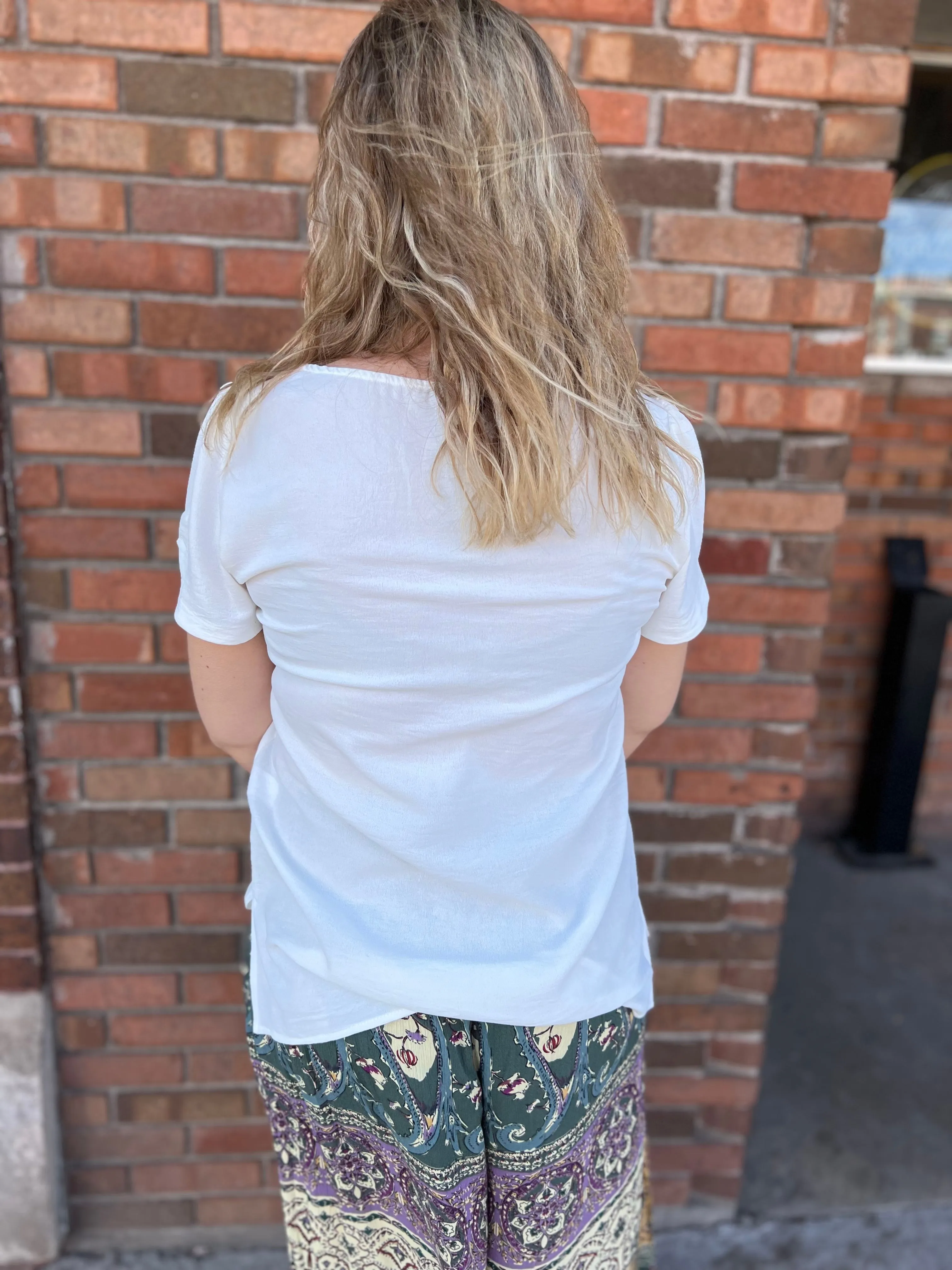 Short Sleeve Flowy Blouse