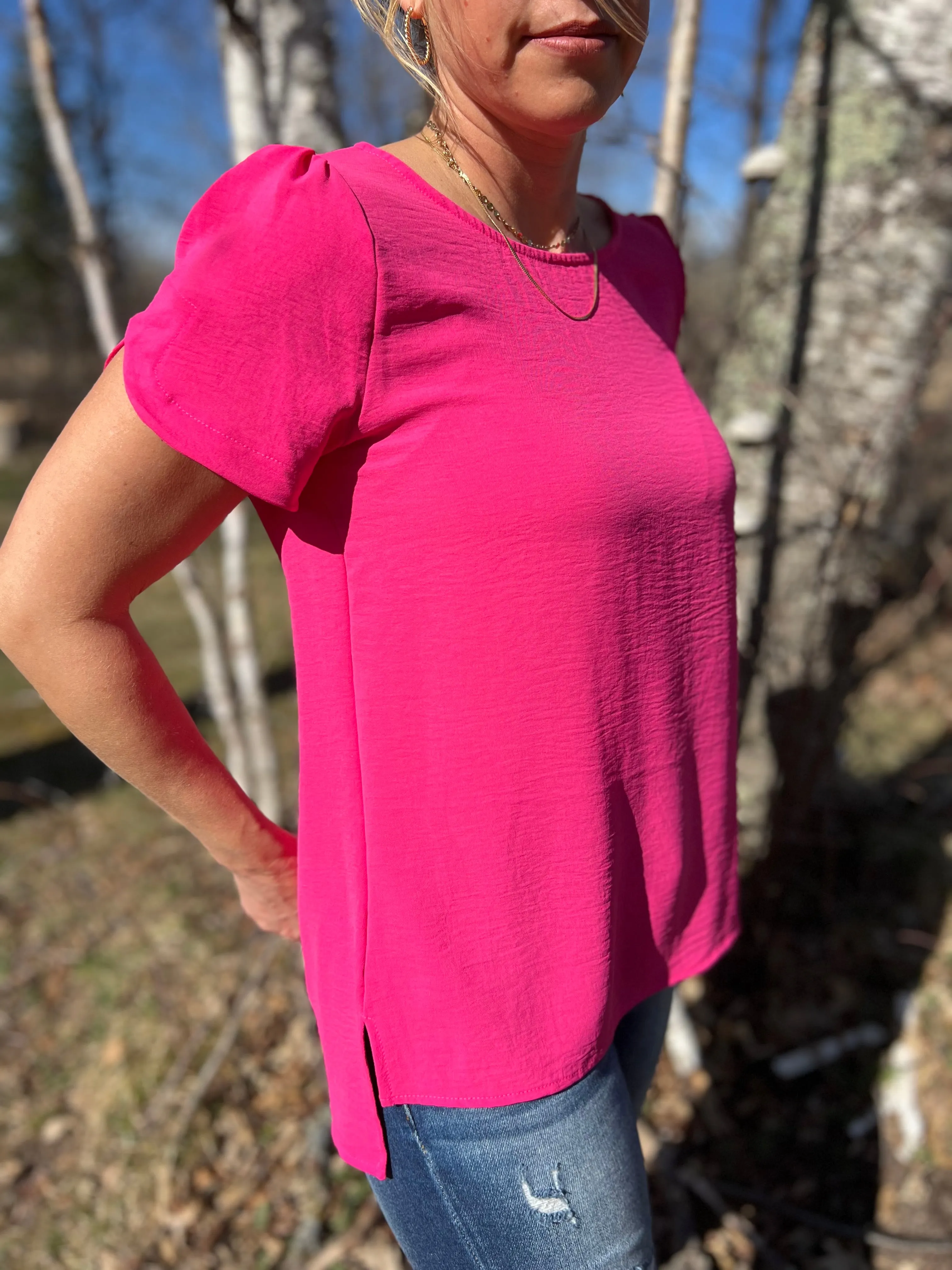 Short Sleeve Flowy Blouse