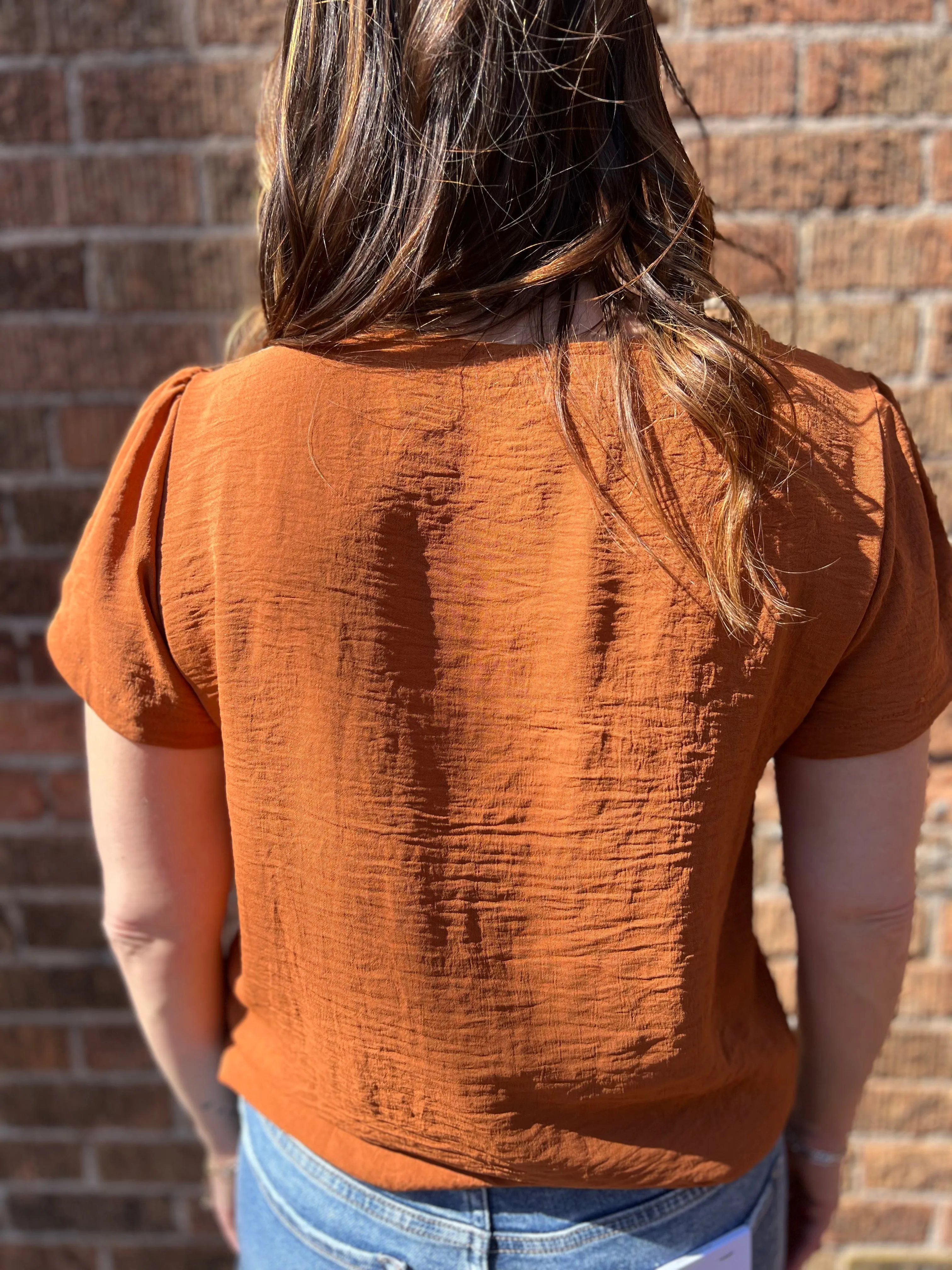 Short Sleeve Flowy Blouse