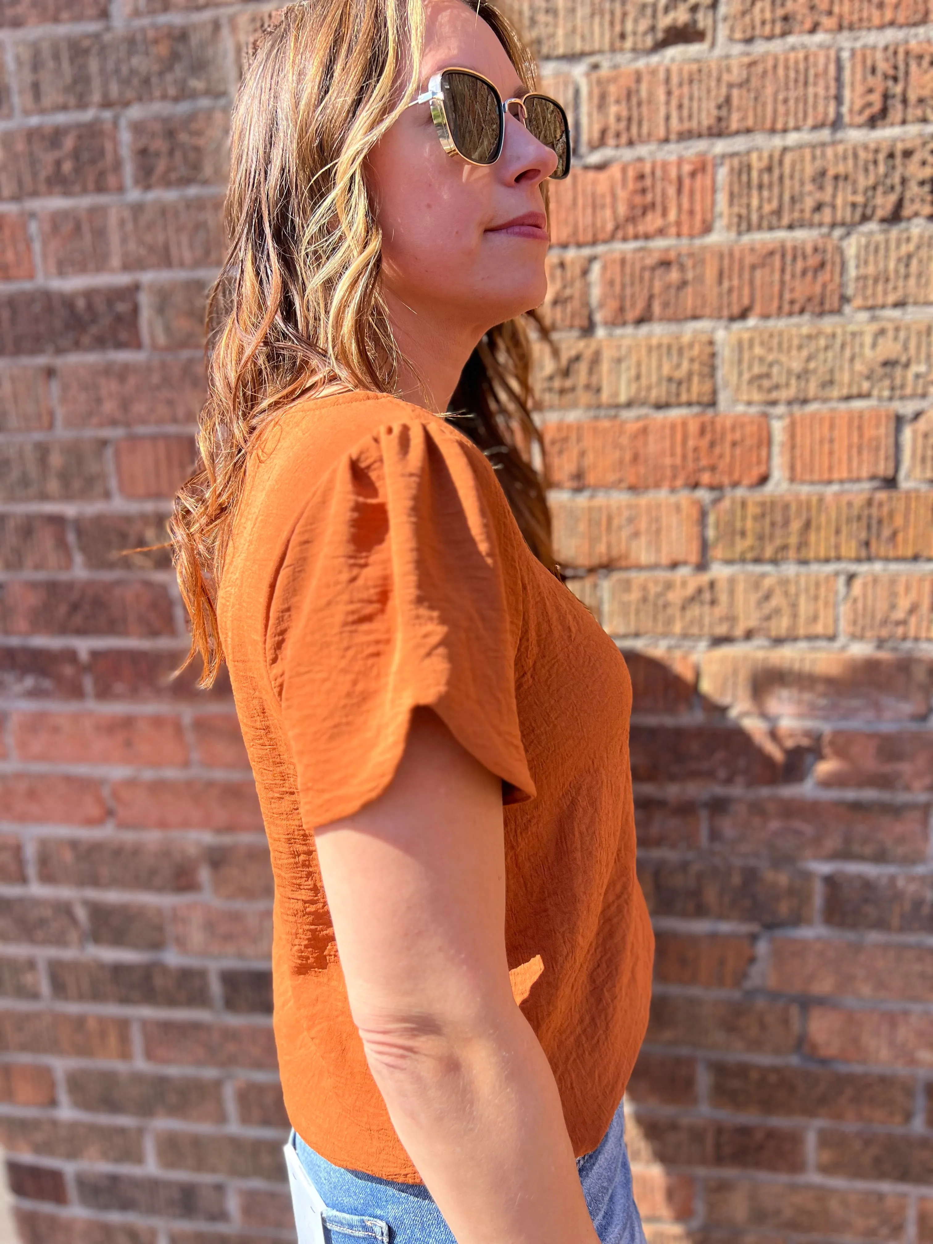 Short Sleeve Flowy Blouse