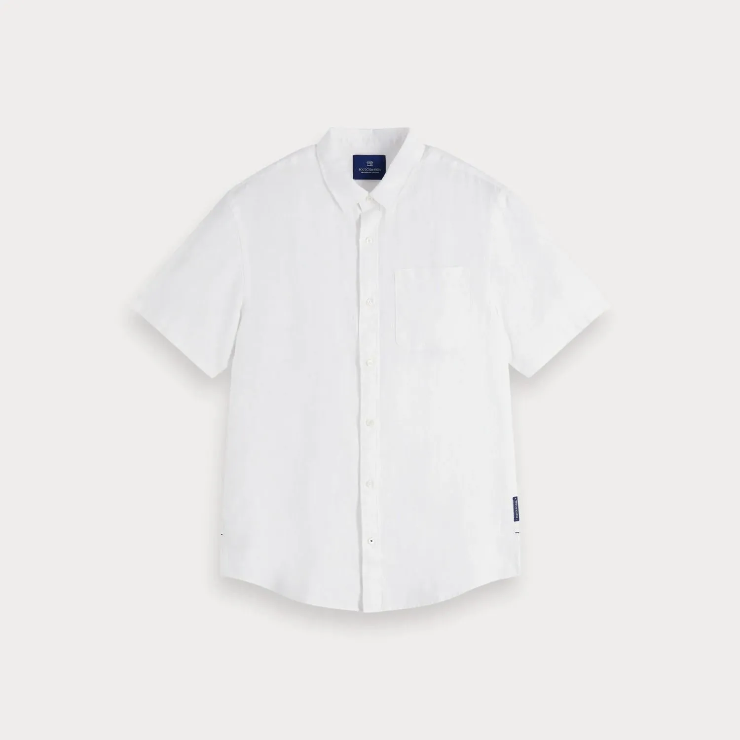 Short Sleeve Linen Shirt (White)