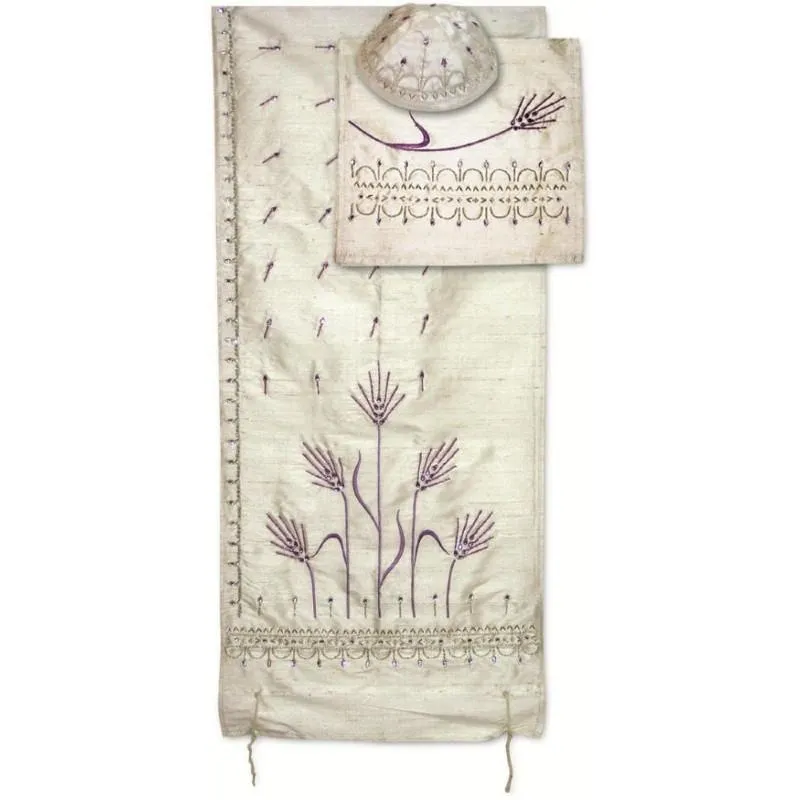 Silk Beaded Tallit In 3 Colors