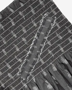 Smocked Shirred Fabric and Straps | Grey Floral Paisley