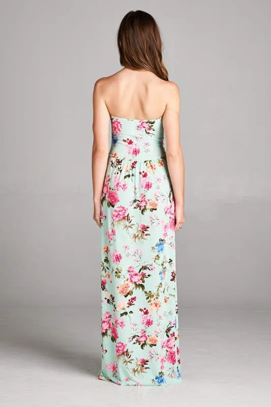 Summer Stunner Strapless Maxi Dress - Mint