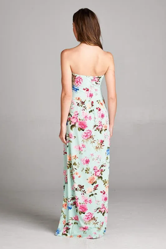 Summer Stunner Strapless Maxi Dress - Mint