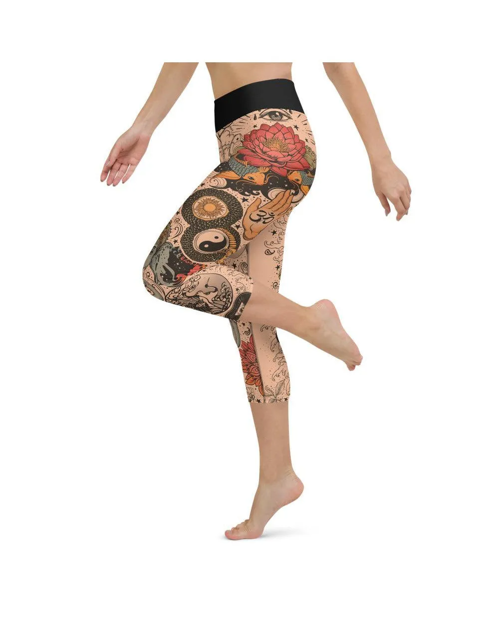 Tattooed Lotus Yoga Capris