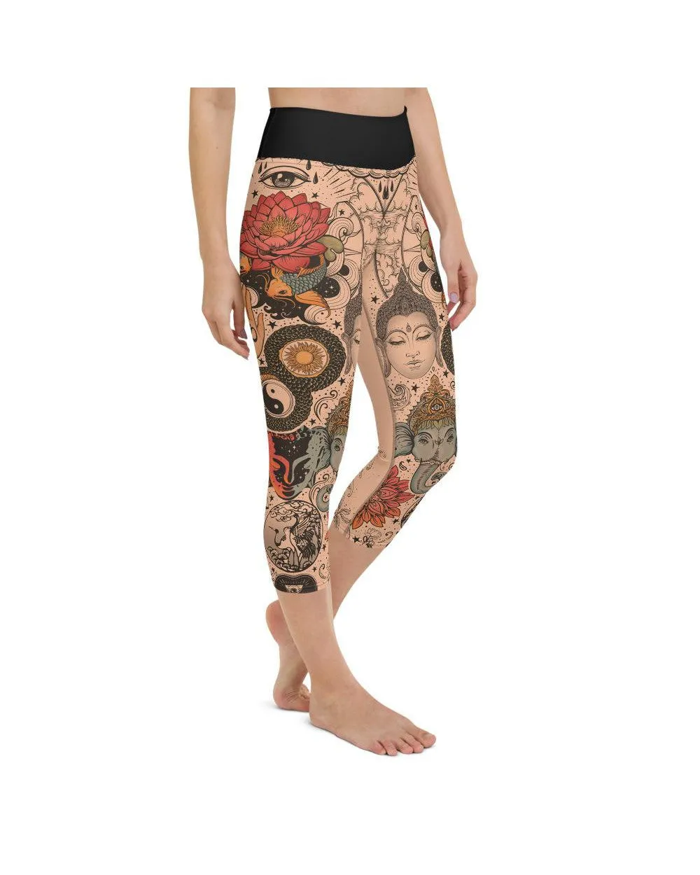 Tattooed Lotus Yoga Capris
