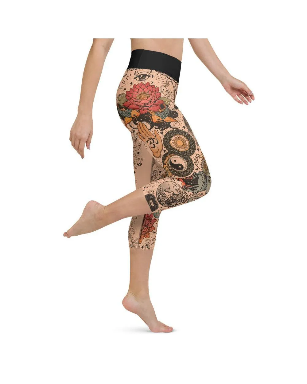 Tattooed Lotus Yoga Capris