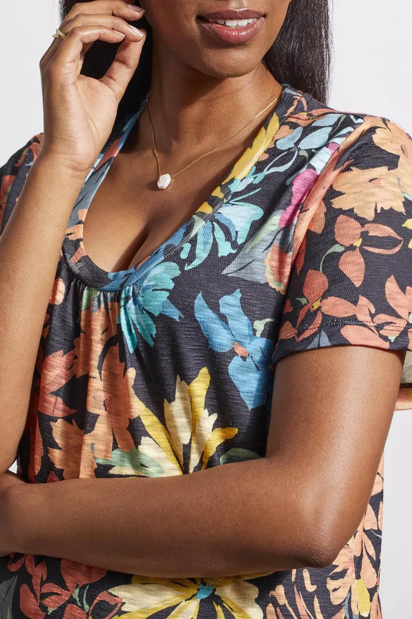 Top - Flutter Sleeve U-Neck (Amber Glow)