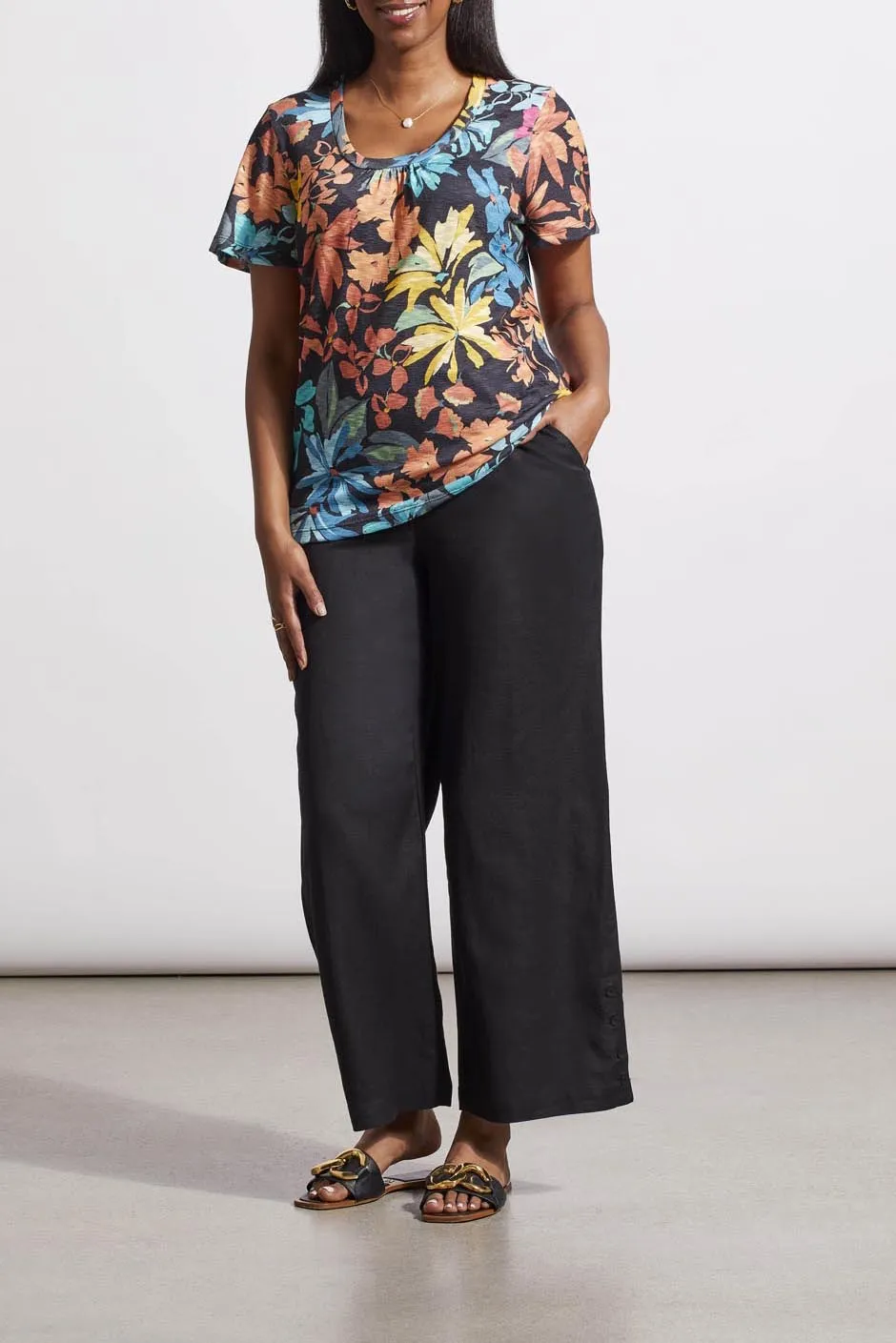 Top - Flutter Sleeve U-Neck (Amber Glow)
