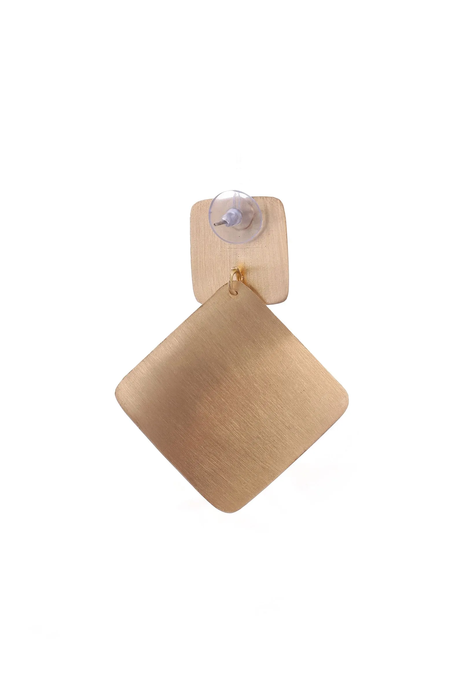 Tri Squared Brass Earrings