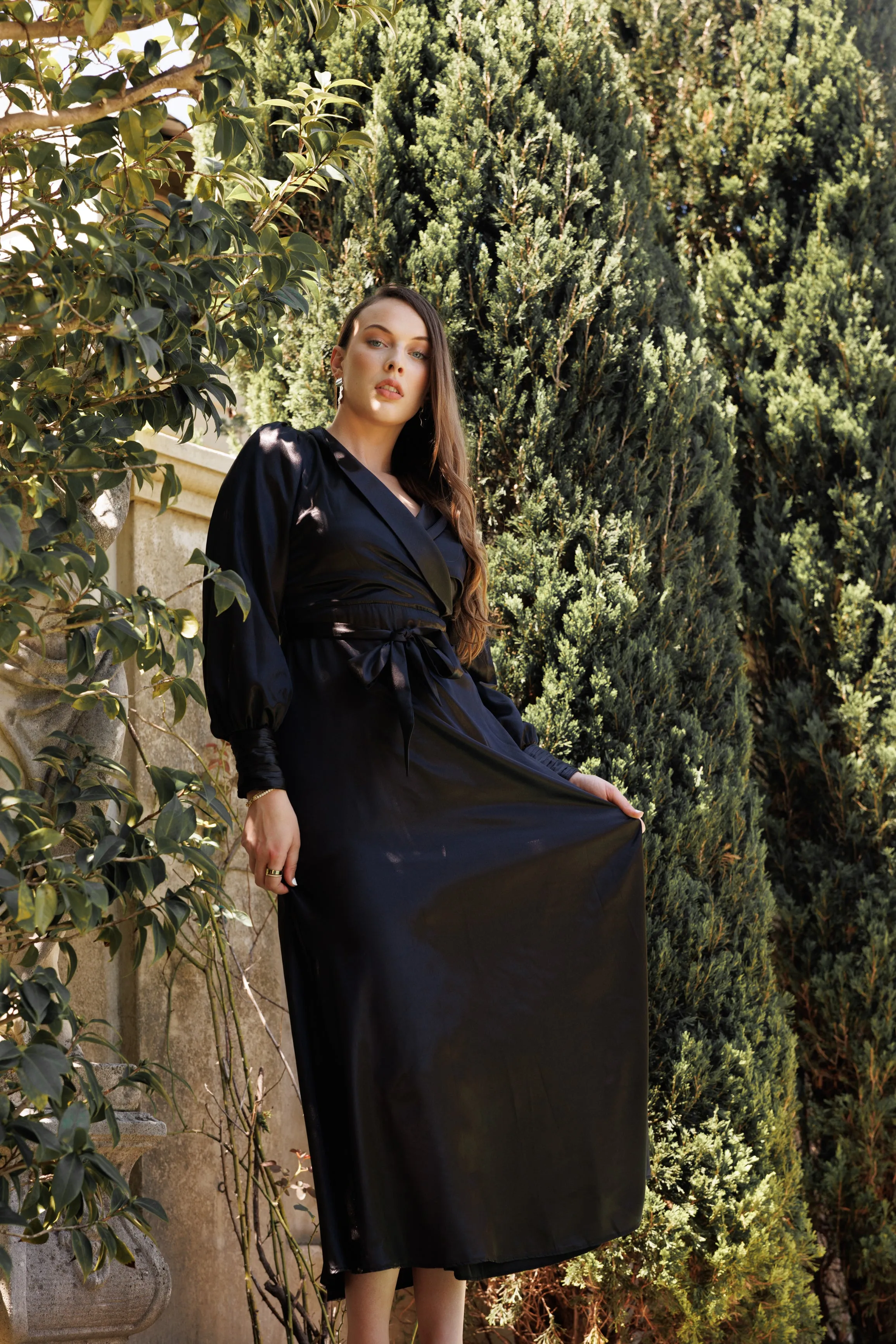 V NECK MAXI DRESS