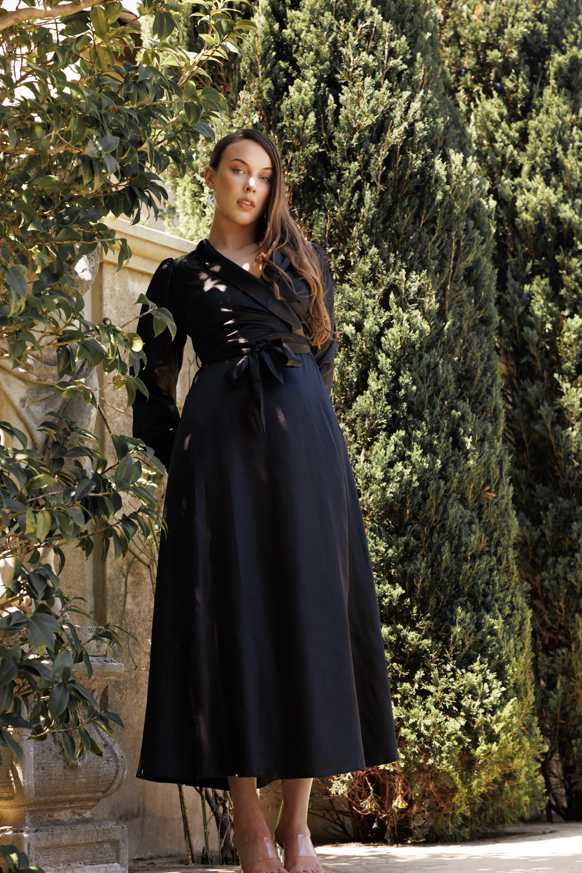 V NECK MAXI DRESS