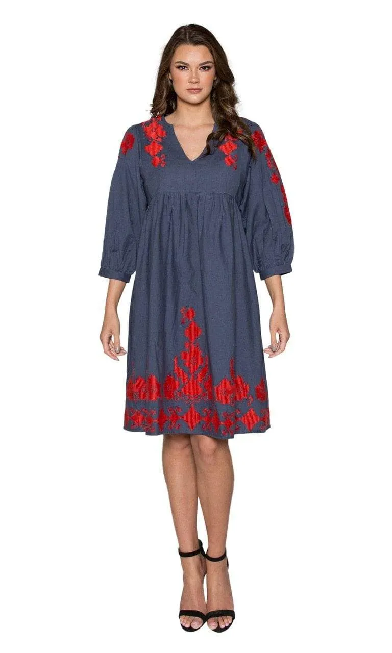 Velvet by Graham & Spencer Jora Embroidered Peasant Dress