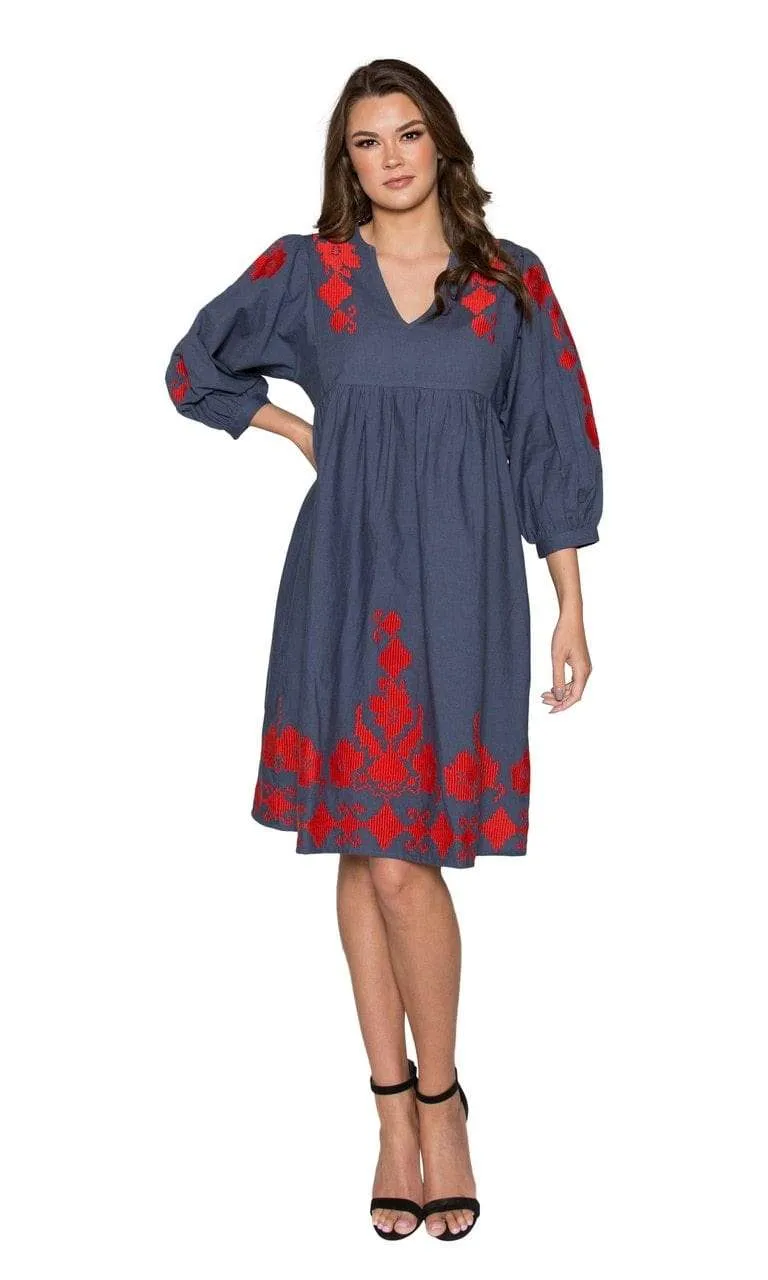 Velvet by Graham & Spencer Jora Embroidered Peasant Dress