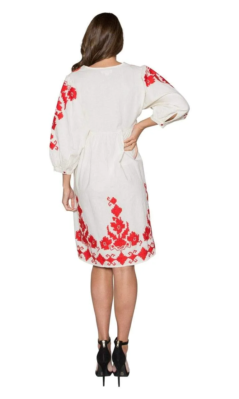 Velvet by Graham & Spencer Jora Embroidered Peasant Dress