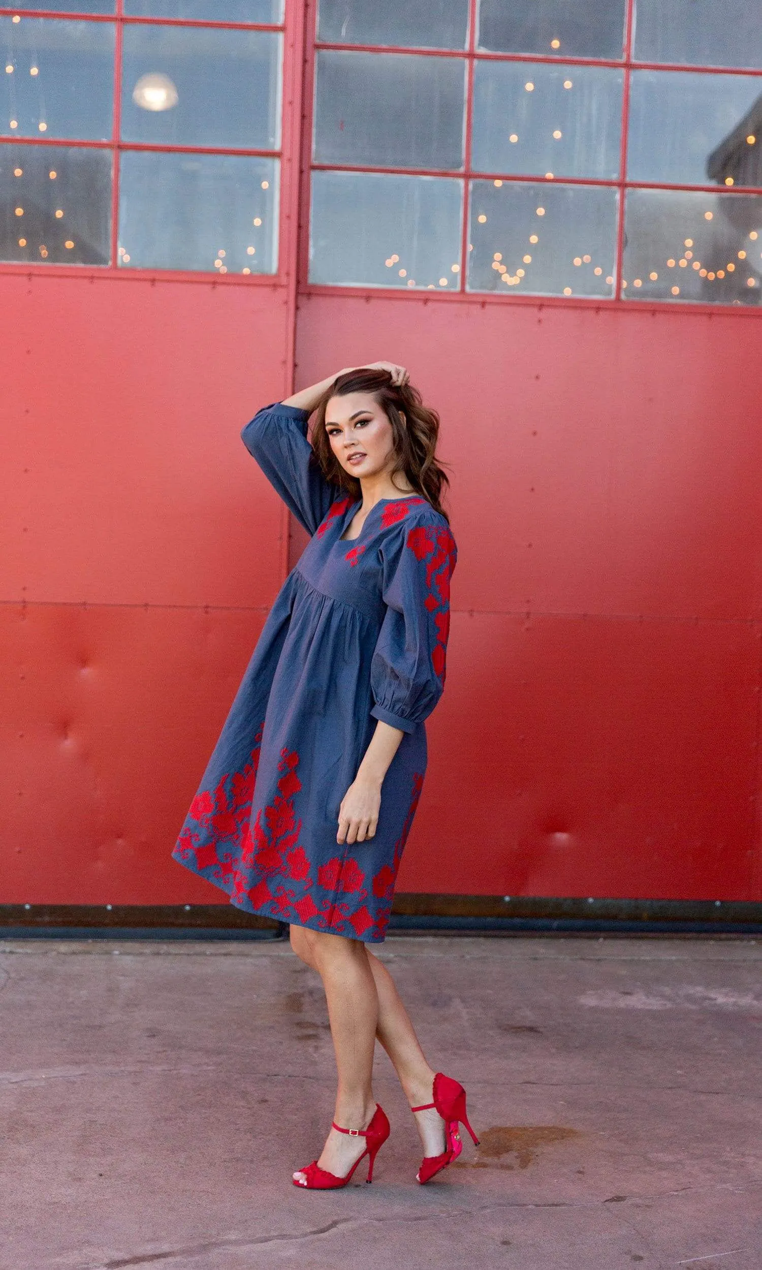 Velvet by Graham & Spencer Jora Embroidered Peasant Dress