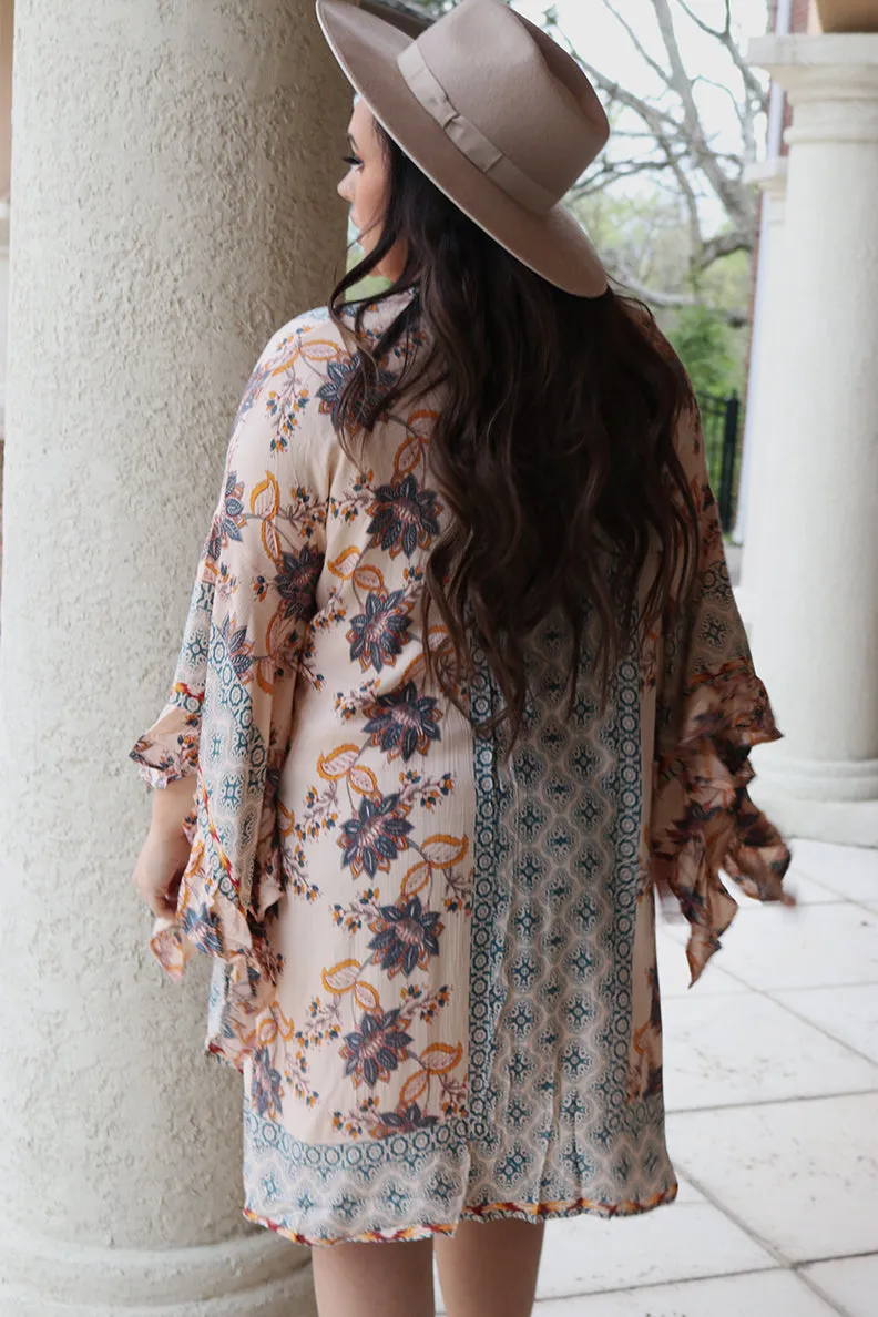 Wandering Soul Bell Sleeve Boho Kimono
