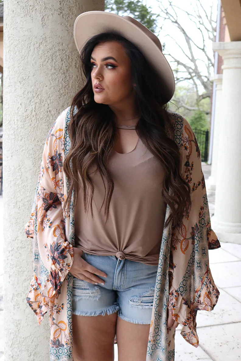 Wandering Soul Bell Sleeve Boho Kimono