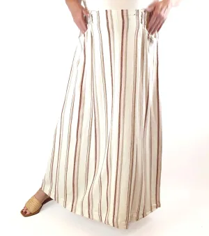 White skirt with virtical red and pink striped print size XL (best fits size 16)