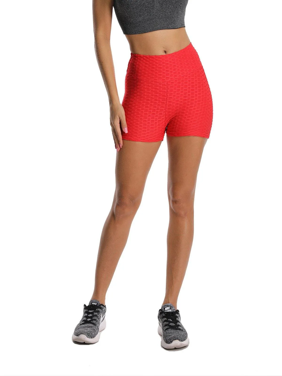 Women's Ruched Textured Yoga Shorts