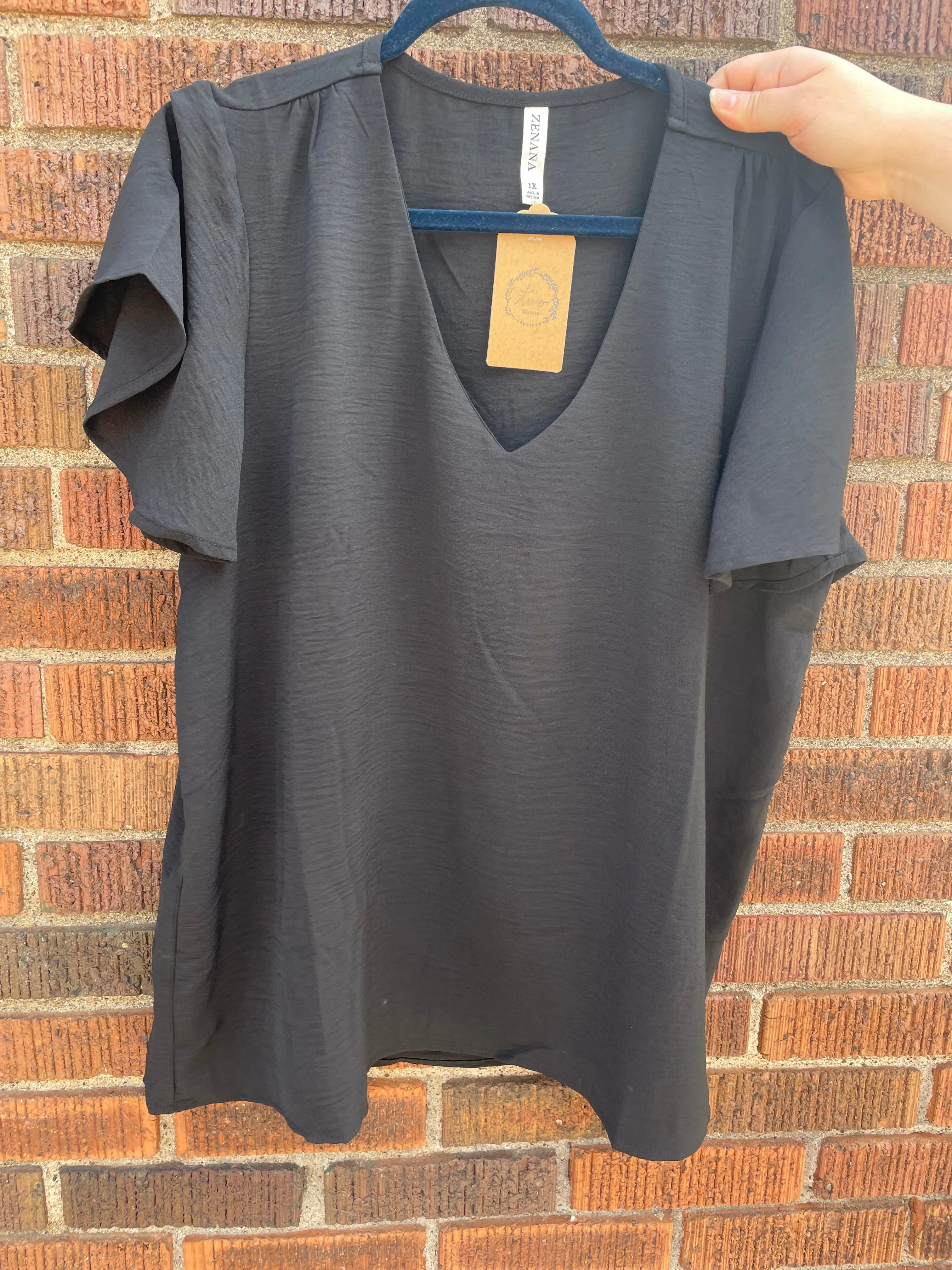 Woven Flutter Sleeve Top